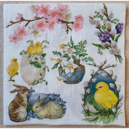 Serviette Kaninchen/Küken