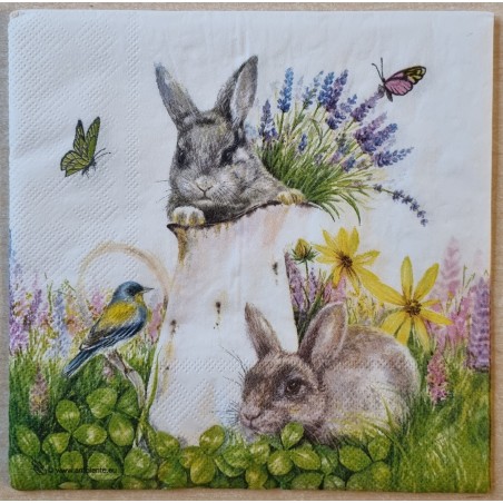 Serviette Zwei Kaninchen