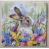 Serviette Kaninchen/Blumenwiese