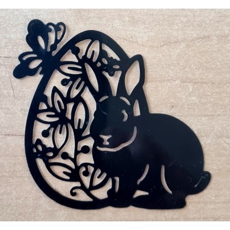 Vinylmotiv Kaninchen/Ei schwarz