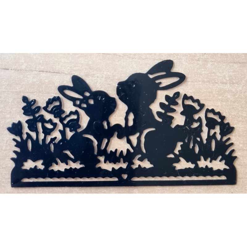 Vinylmotiv Kaninchen/Bordüre schwarz