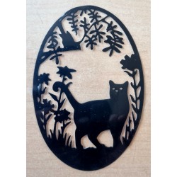 Vinylmotiv Katze/Rahmen schwarz