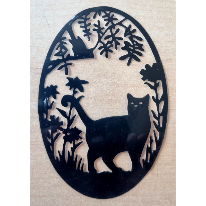 Vinylmotiv Katze/Rahmen schwarz