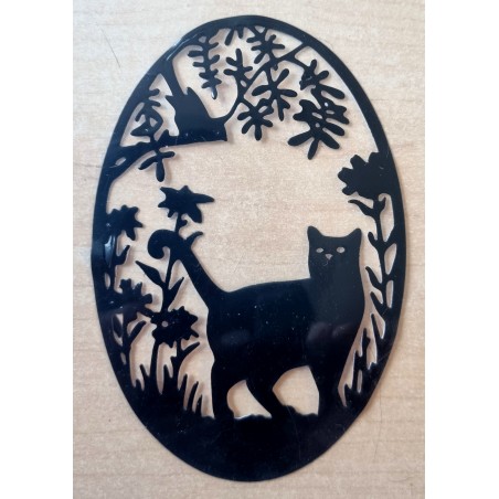 Vinylmotiv Katze/Rahmen schwarz