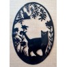 Vinylmotiv Katze/Rahmen schwarz