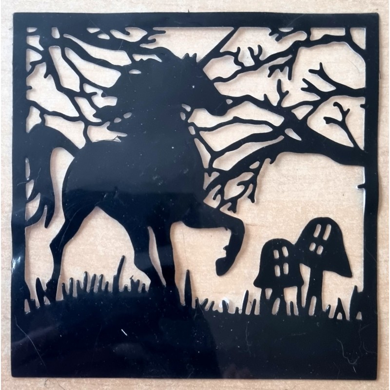 Vinylmotiv Pferd/Rahmen schwarz