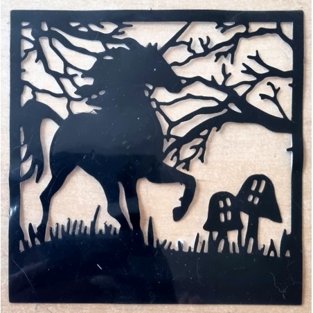 Vinylmotiv Pferd/Rahmen schwarz