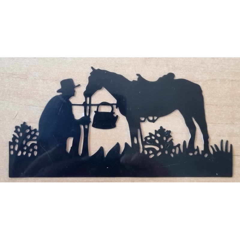 Vinylmotiv Cowboy/Pferd schwarz