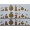 Vinylmotiv Schaf/Hase/Ostern goldfarbig