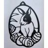 Vinylmotiv Kaninchen/Eier schwarz