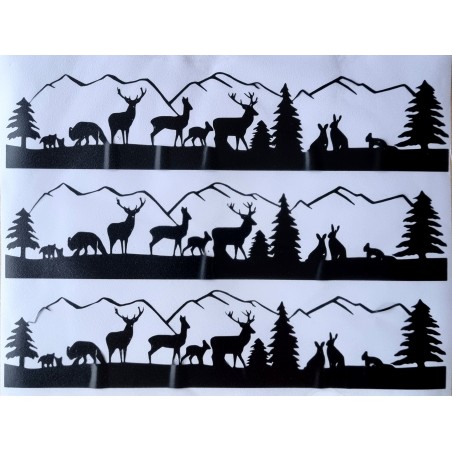 Vinylmotiv Waldtiere schwarz
