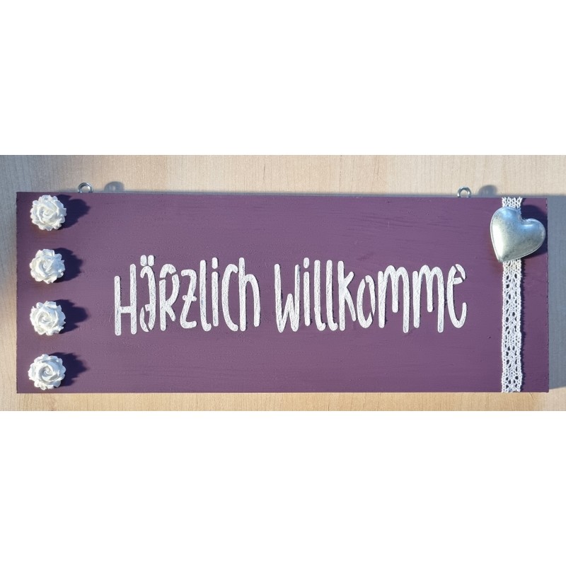 Schild Härzlich Willkomme
