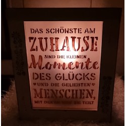 Klötzchen Laterne Holz Zuhause.... creme