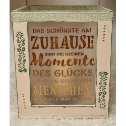 Klötzchen Laterne Holz Zuhause.... creme