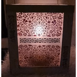 Klötzchen Laterne Holz Zuhause.... creme