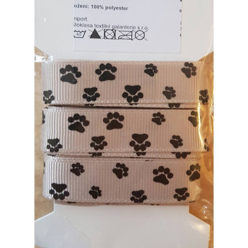 Pfoten Ripsband beige