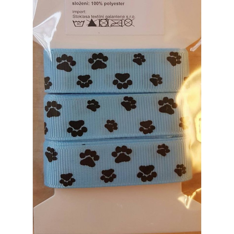 Pfoten Ripsband hellblau