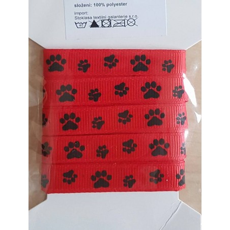 Pfoten Ripsband rot