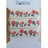 Dekoband Blumen corall/creme