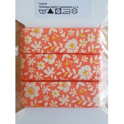 Dekoband Blumen orange