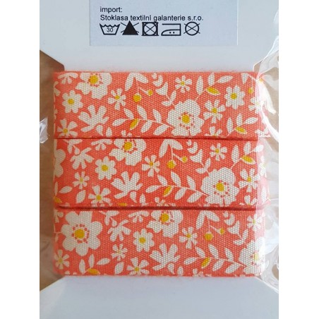 Dekoband Blumen orange