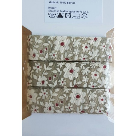 Dekoband Blumen grau
