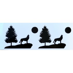 Vinylmotiv Wolf/Mond