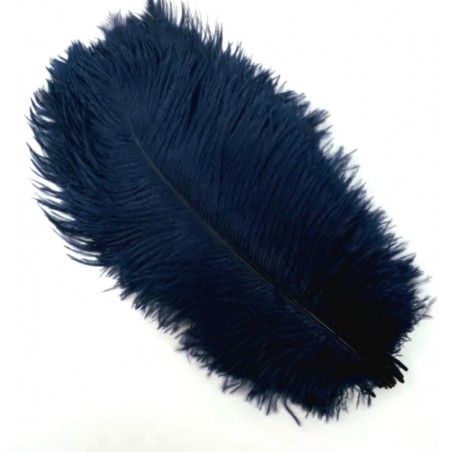 Straussenfeder dunkelblau 18 cm