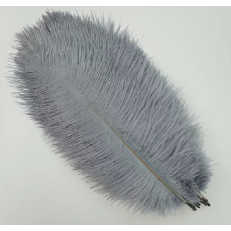 Straussenfeder hellgrau 18 cm
