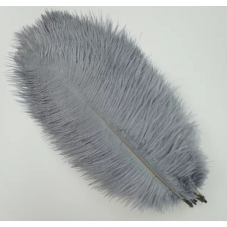 Straussenfeder hellgrau 18 cm