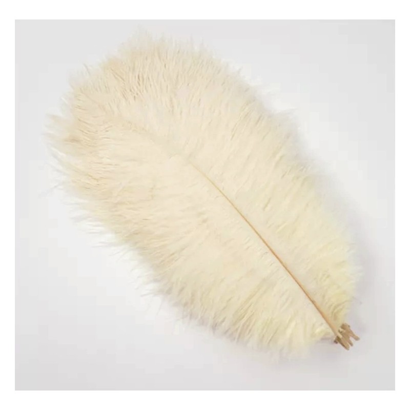 Straussenfeder beige 18 cm