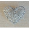 3D Draht Herz silberfarbig