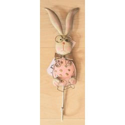 Hase Metall Wandhaken rosa