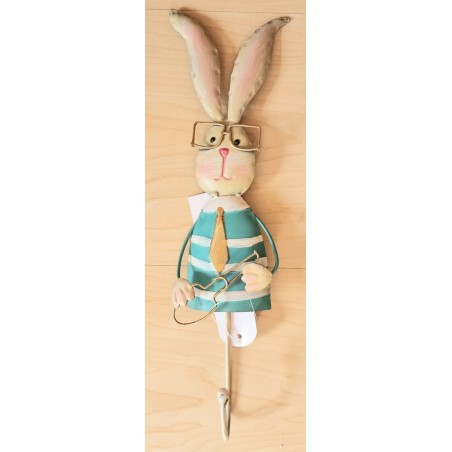 Hase Metall Wandhaken blau