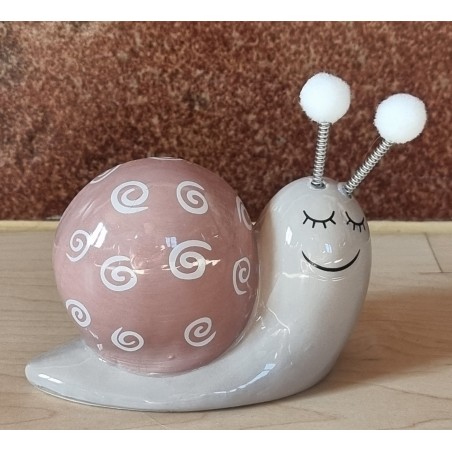 Schnecke Keramik rosa