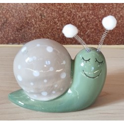 Schnecke Keramik taupe
