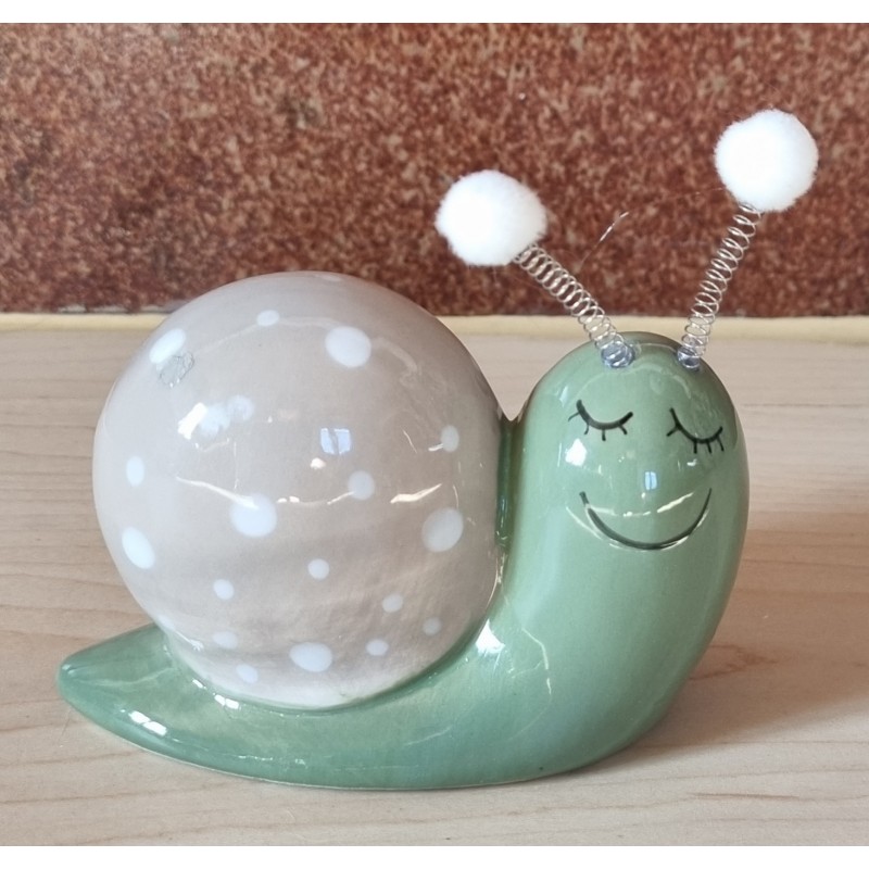 Schnecke Keramik taupe