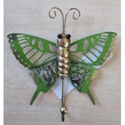 Schmetterling Metall Wandhaken grün