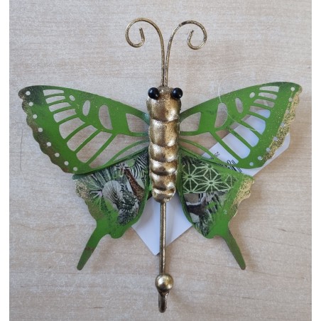 Schmetterling Metall Wandhaken grün