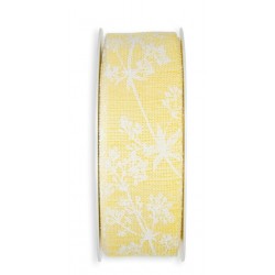 Dekoband Blumenranken gelb/weiss