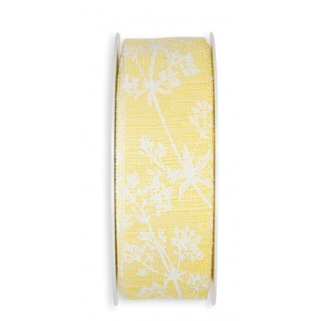 Dekoband Blumenranken gelb/weiss