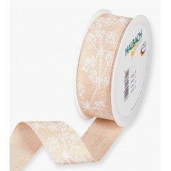 Dekoband Blumenranken lachs/weiss