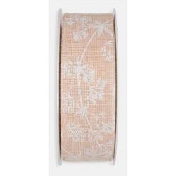 Dekoband Blumenranken lachs/weiss