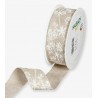 Dekoband Blumenranken hellbraun/weiss