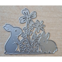 Metall Stanzform Kaninchen/Blumen