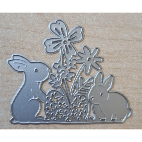 Metall Stanzform Kaninchen/Blumen