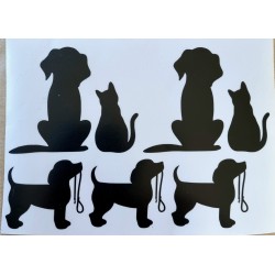 Vinylmotiv Hund/Katze schwarz