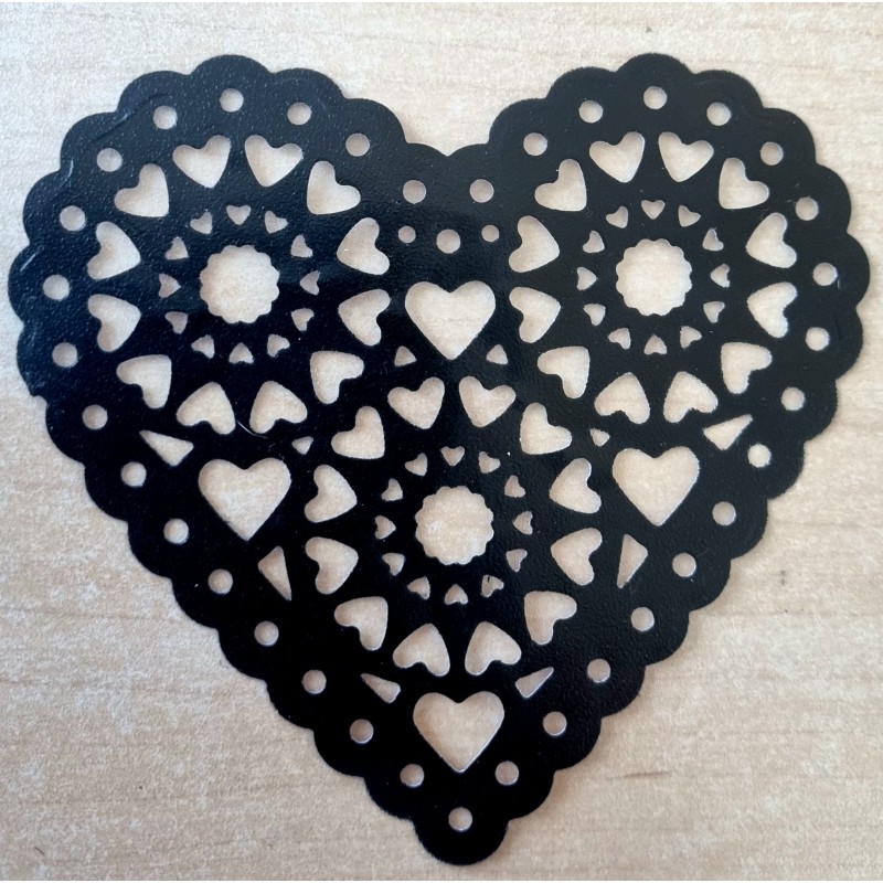 Vinylmotiv Herz-Ornament schwarz