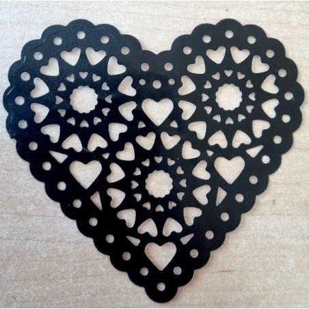 Vinylmotiv Herz-Ornament schwarz