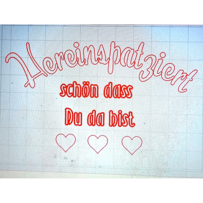 Schablone Hereinspatziert
